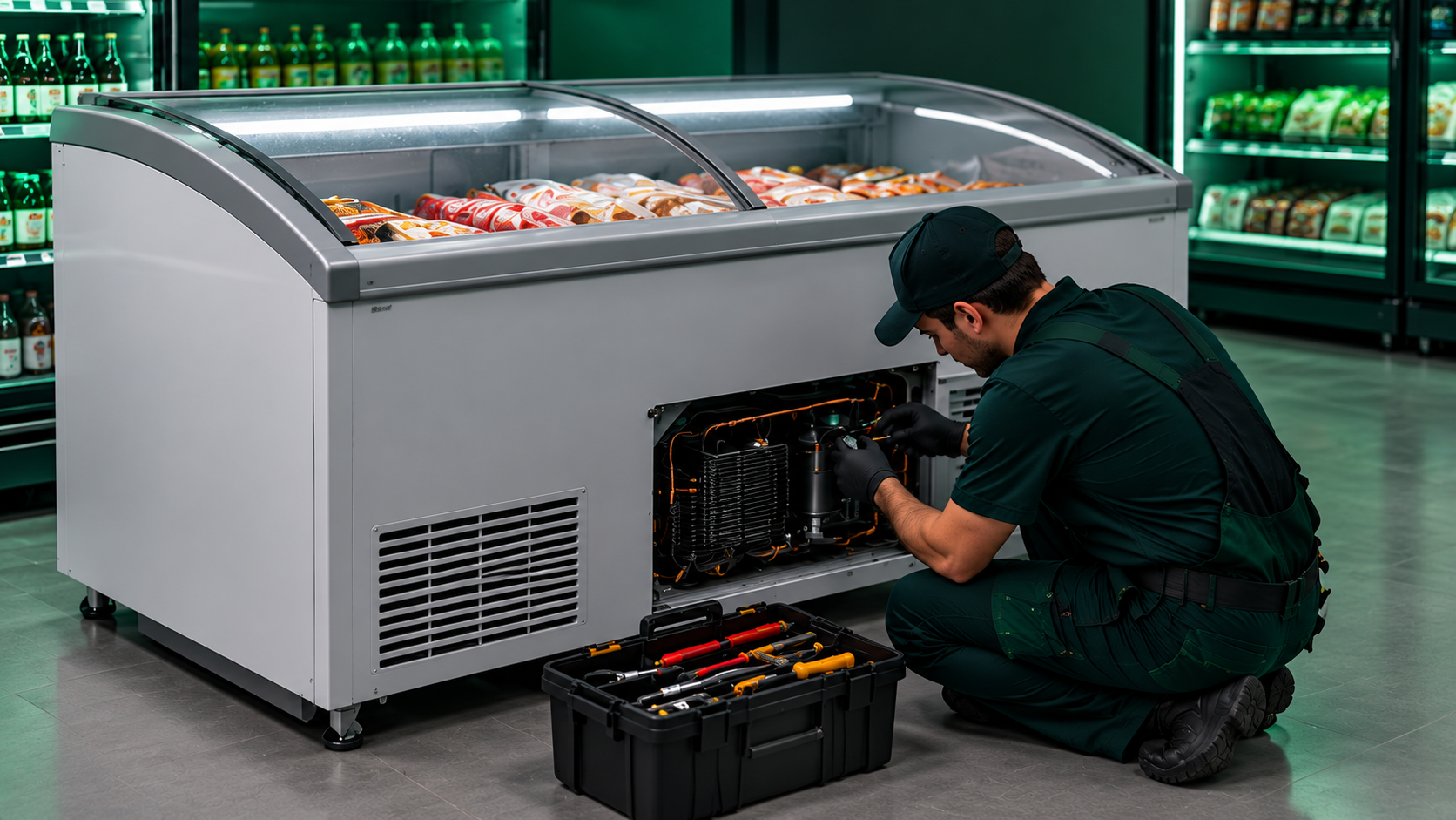 Manutenção de freezer horizontal